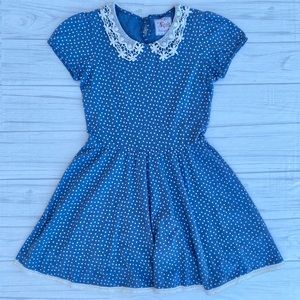 blue and white polka dot summer dress
